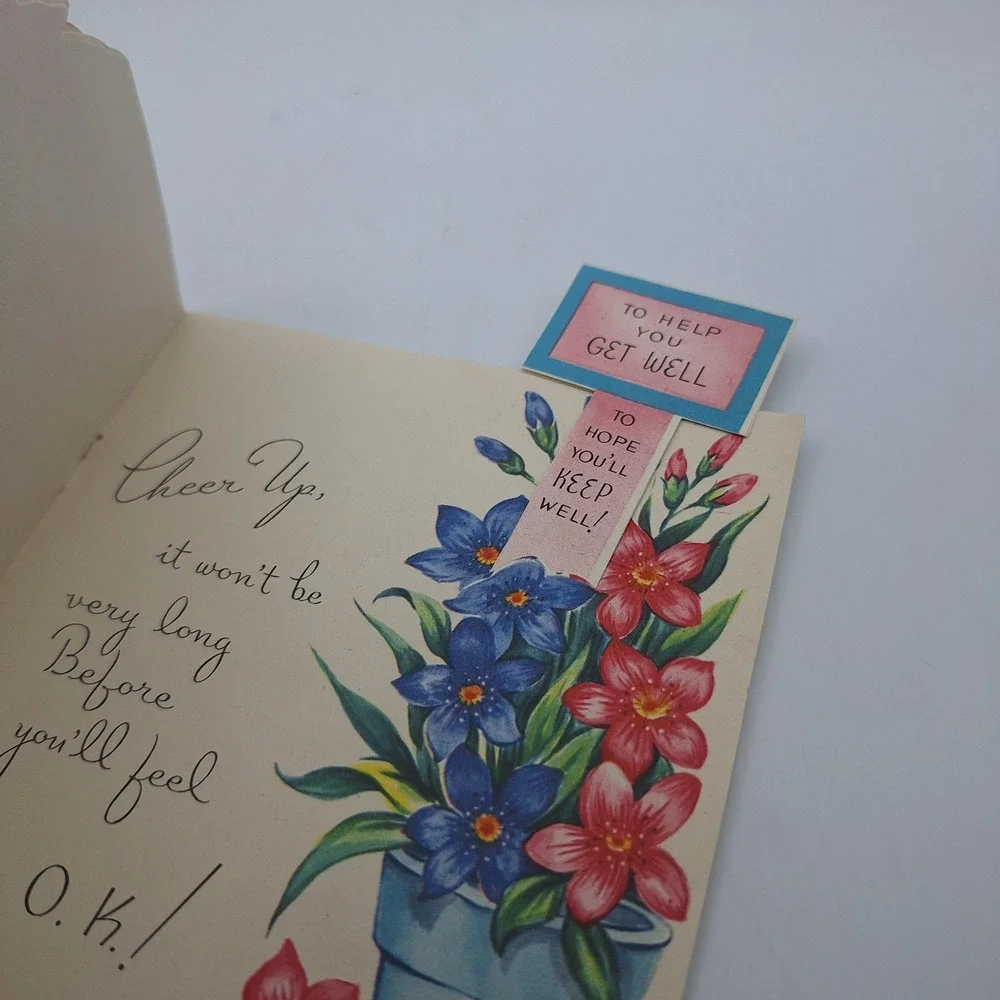 Vintage The Daline Get Well Thought Pop Up Floral Card‎